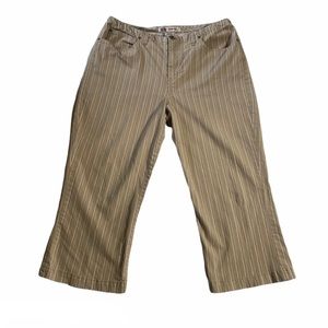 Vintage High Rise Faded Glory Pinstripe Cropped Straight Leg Stretch Pants